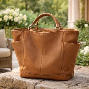 Coach Park Metro Tote Tan Pebbled Leather Shoulder Bag F28726